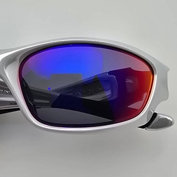 Oakley 04-329 Straight Jacket II White Chrome Frame +Red Iridium Lens Sunglasses - Picture 12 of 15